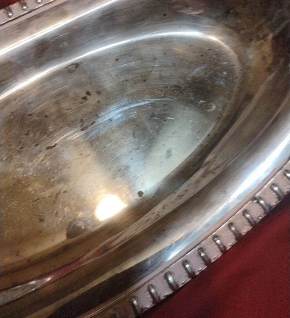 Silver plate Oval Bread Vintàge Serving Tray - Classic Home Dining